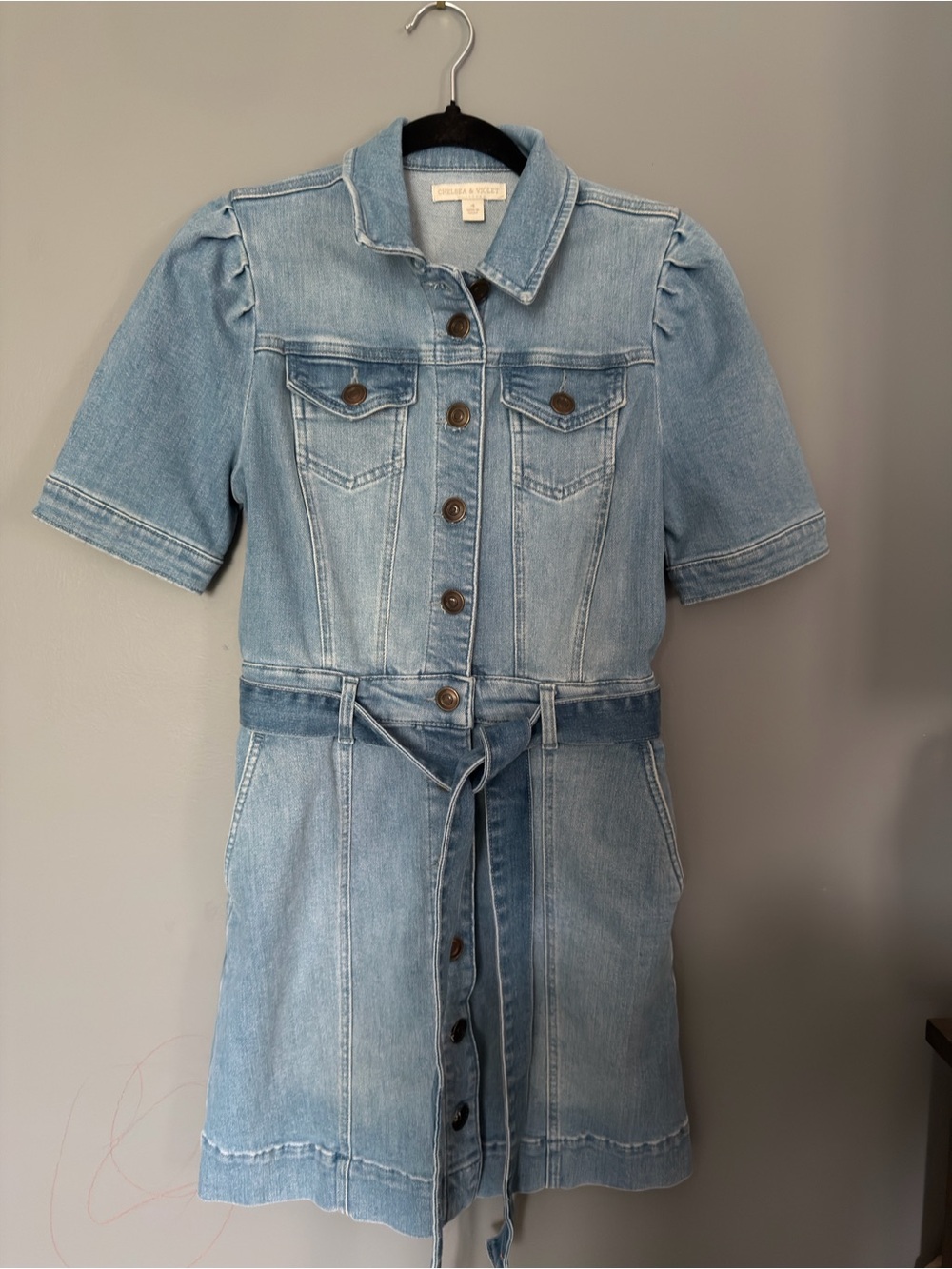 Chelsea & Violet Light Blue Denim Shirt Dress